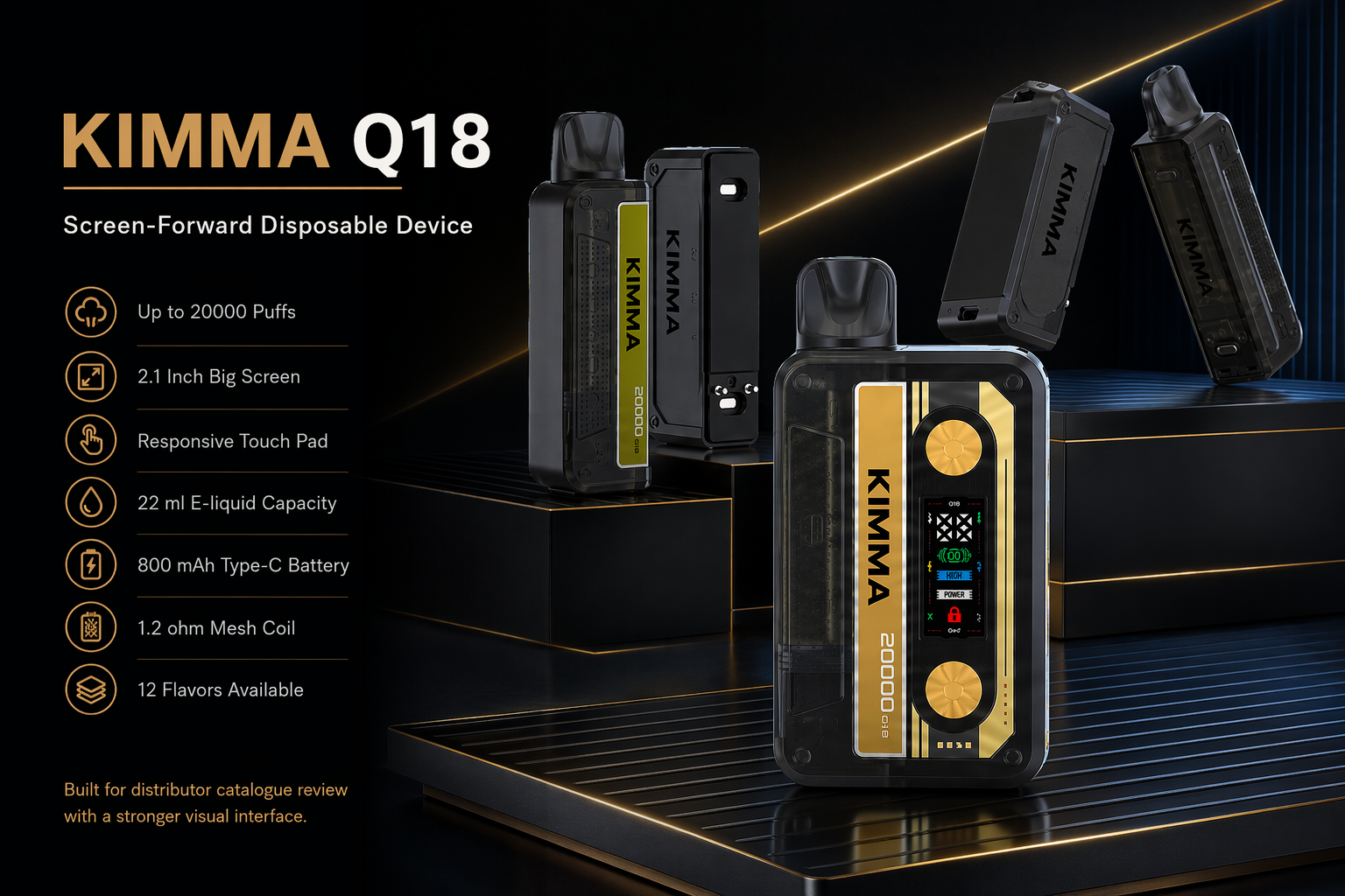 KIMMA Q18 product visual used for puff count and performance article