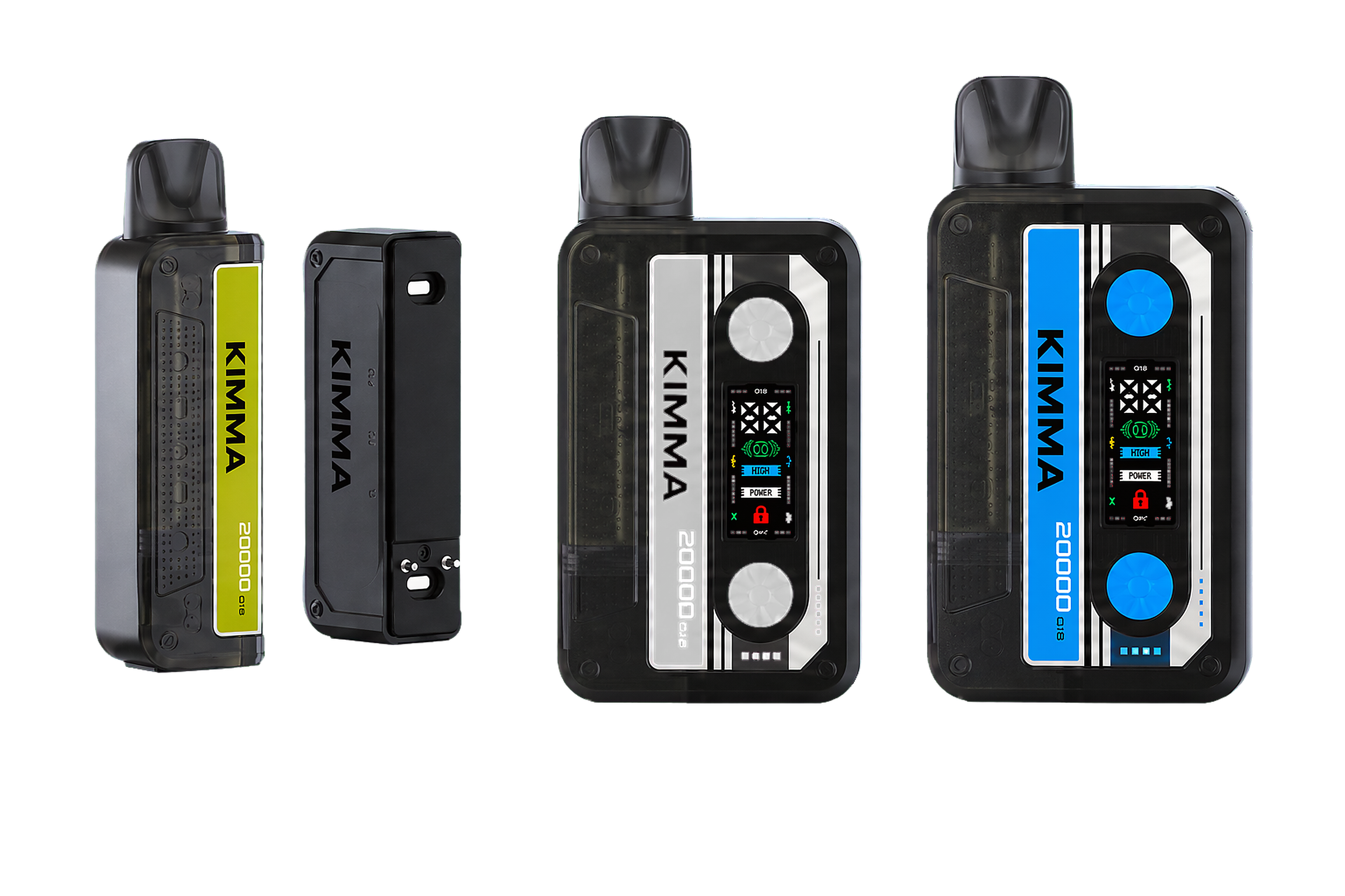 KIMMA Q18 screen-forward disposable vape product render